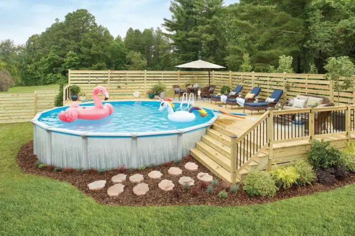 Featured image of post Best Plants For Around Above Ground Pool : Bushes and other plants should be at least 18 inches from the pool wall or decking to keep roots from interfering with the pool, as well as allowing access to the pool for.