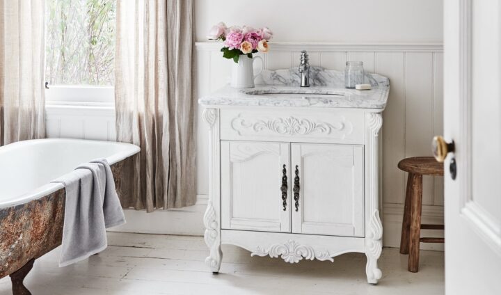 Black French Bathroom Vanity With Drawers