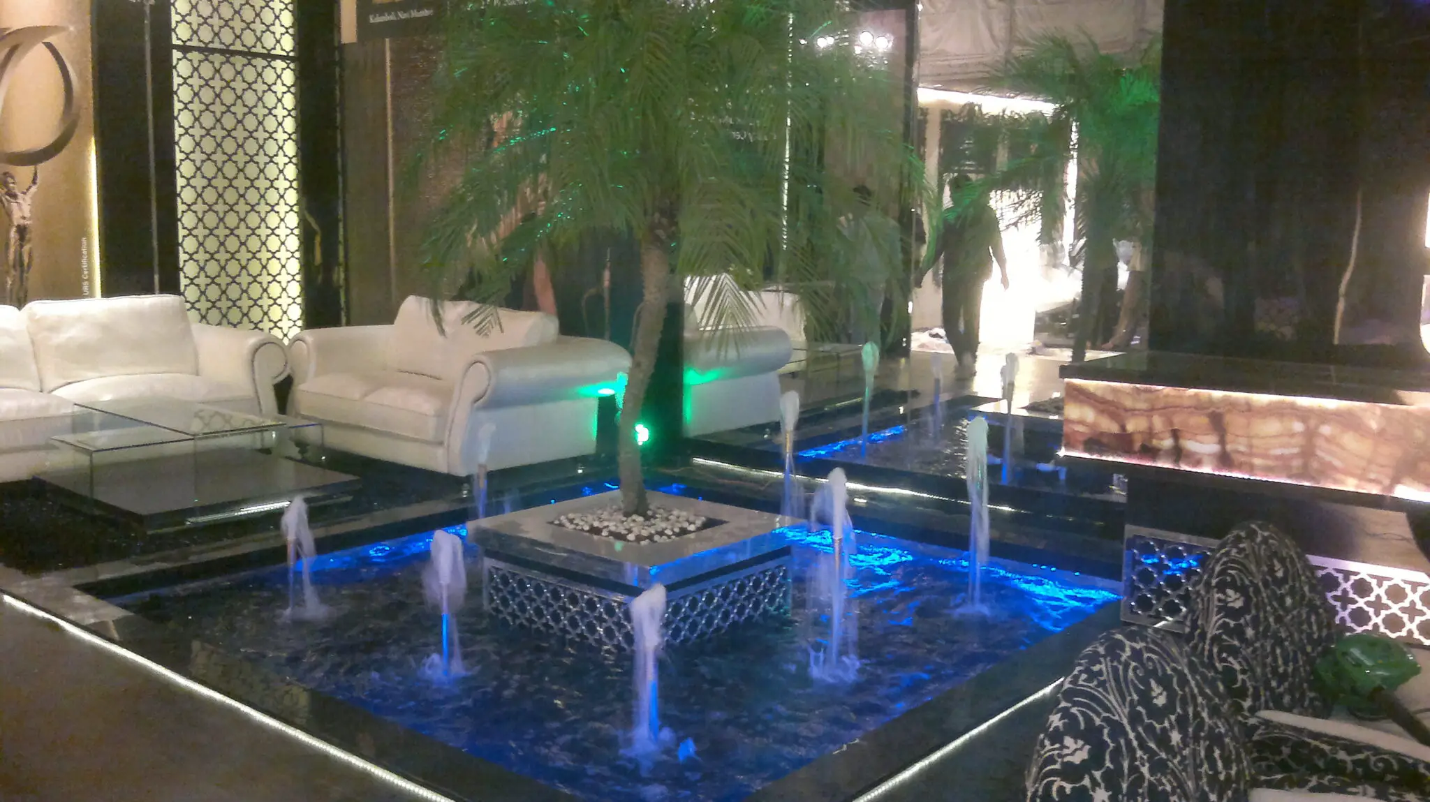 water fountain in living room