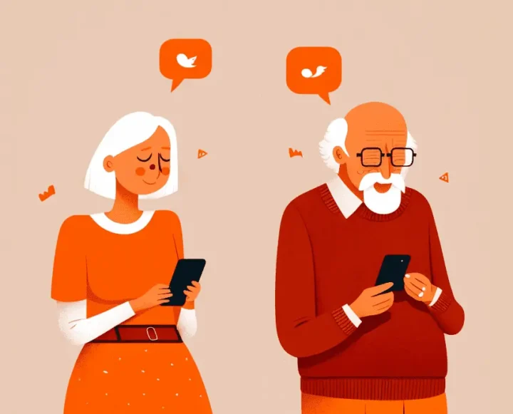 elderly using dating apps