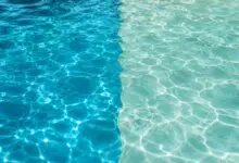Close-up water comparison for saltwater vs mineral pools in a small backyard pool